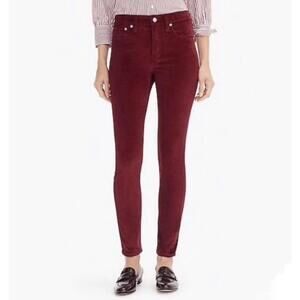 J.CREW NWT Women’s 9" High-Rise Toothpick Jean in Velvet Crimson Maple-Size 25